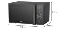 Beko - MGC20130BB - Mikrowelle mit Grill 20 Liter, 1000 W, digitaler Timer, Freistehend, 10 Leistungsstufen - Schwarz