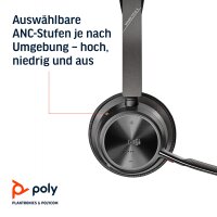 Poly - Voyager Focus 2 UC BITTE LESEN USB-A Headset (Plantronics) - Bluetooth Dual-Ear (Stereo) Headset with Boom Mic - USB-A PC/Mac Compatible - Active Noise Canceling - Works with Teams (Certified), Zoom & more #1