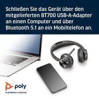 Poly - Voyager Focus 2 UC BITTE LESEN USB-A Headset (Plantronics) - Bluetooth Dual-Ear (Stereo) Headset with Boom Mic - USB-A PC/Mac Compatible - Active Noise Canceling - Works with Teams (Certified), Zoom & more #1